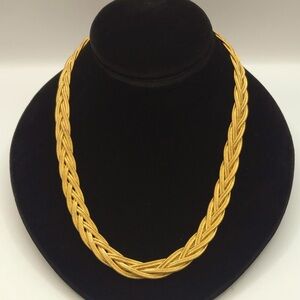 Casual Corner Gold-Tone Braided Collar Necklace